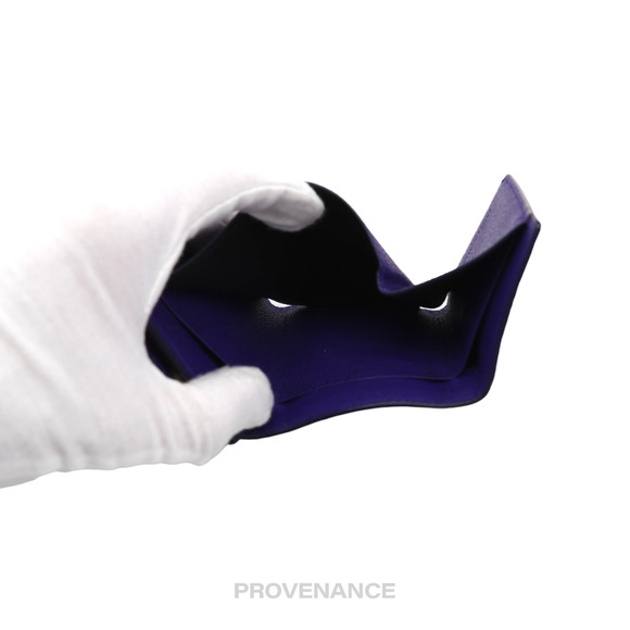 🔴 Saint Laurent Paris SLP Compact Trifold Wallet - Blue Tumbled Leather - Picture 9 of 10